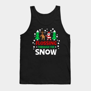 Flossing Santa Flossing Reindeer Tank Top